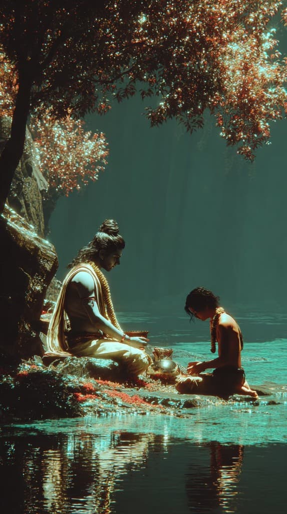 By the river — offering