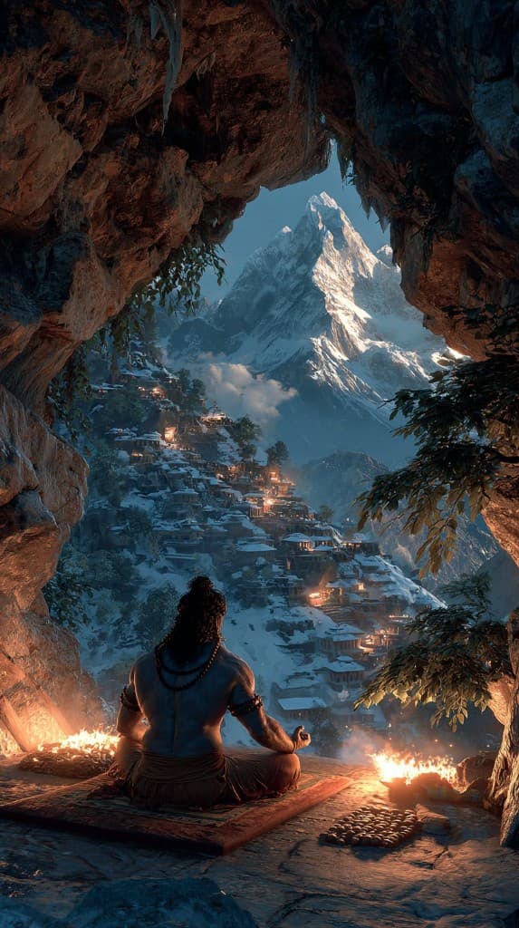 Shiva — cave meditation